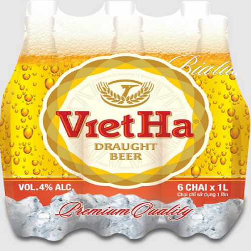 Bia tươi Việt Hà 6 chai/1bó