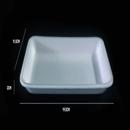 Khay xốp đựng thực phẩm trắng M5, kích thước 19,6 x 11,1 x 2 cm (khoảng 150 cái/dây, 1000 cái/cây )